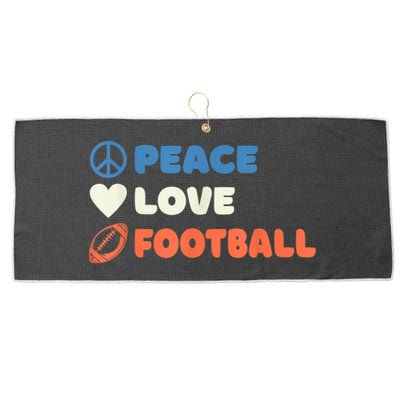 Peace Love Football Footballer Large Microfiber Waffle Golf Towel