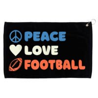 Peace Love Football Footballer Grommeted Golf Towel