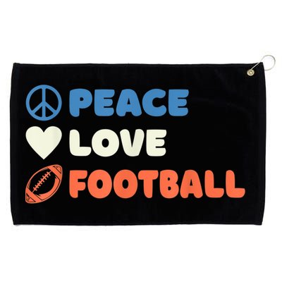 Peace Love Football Footballer Grommeted Golf Towel