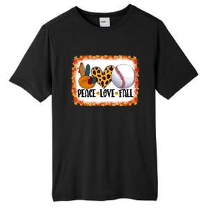 Peace Love Fall Turkey Baseball Ball Fall Vibes Thanksgiving Gift Tall Fusion ChromaSoft Performance T-Shirt