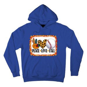 Peace Love Fall Turkey Baseball Ball Fall Vibes Thanksgiving Gift Hoodie