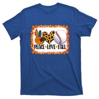 Peace Love Fall Turkey Baseball Ball Fall Vibes Thanksgiving Gift T-Shirt