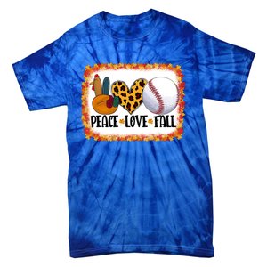 Peace Love Fall Turkey Baseball Ball Fall Vibes Thanksgiving Gift Tie-Dye T-Shirt