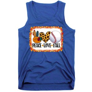 Peace Love Fall Turkey Baseball Ball Fall Vibes Thanksgiving Gift Tank Top