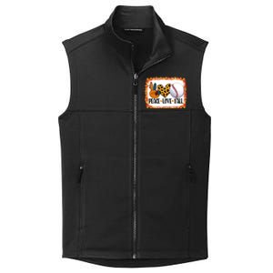 Peace Love Fall Turkey Baseball Ball Fall Vibes Thanksgiving Gift Collective Smooth Fleece Vest