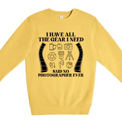 Photography Lover Funny Photo Camera Photographer Gift Premium Crewneck Sweatshirt