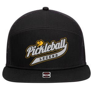 Pickleball Legend Funny Saying Dinking Hobby Sports Cute Gift 7 Panel Mesh Trucker Snapback Hat