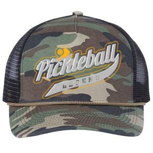 Pickleball Legend Funny Saying Dinking Hobby Sports Cute Gift Retro Rope Trucker Hat Cap