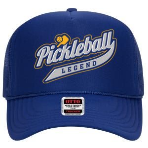 Pickleball Legend Funny Saying Dinking Hobby Sports Cute Gift High Crown Mesh Back Trucker Hat