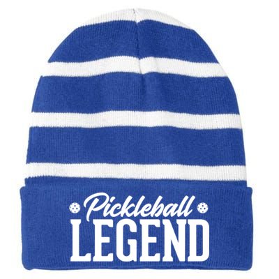 Pickleball Legend Funny Team Ball Sports Gift Striped Beanie with Solid Band