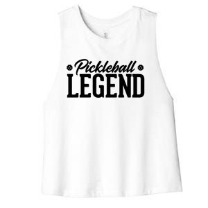 Pickleball Legend Funny Team Ball Sports Gift Women's Racerback Cropped Tank