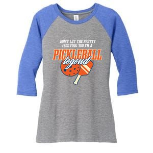 Pickleball Legend Funny Dinking Hobby Sports Gift Women's Tri-Blend 3/4-Sleeve Raglan Shirt