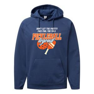 Pickleball Legend Funny Dinking Hobby Sports Gift Performance Fleece Hoodie