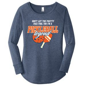 Pickleball Legend Funny Dinking Hobby Sports Gift Women's Perfect Tri Tunic Long Sleeve Shirt