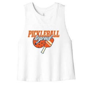 Pickleball Legend Funny Dinking Hobby Sports Gift Women's Racerback Cropped Tank