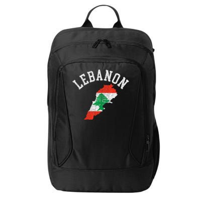 Patriotic Lebanon Flag Map Distressed City Backpack