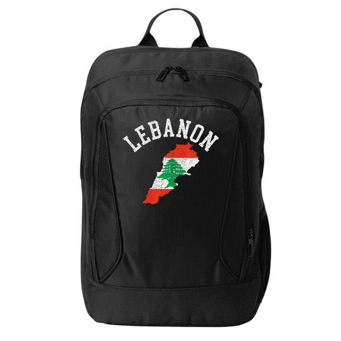 Patriotic Lebanon Flag Map Distressed City Backpack