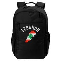 Patriotic Lebanon Flag Map Distressed Daily Commute Backpack