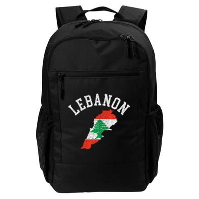 Patriotic Lebanon Flag Map Distressed Daily Commute Backpack