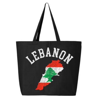 Patriotic Lebanon Flag Map Distressed 25L Jumbo Tote