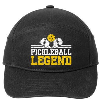 Pickleball Legend Funny Vintage Distressed Meaningful Gift 7-Panel Snapback Hat
