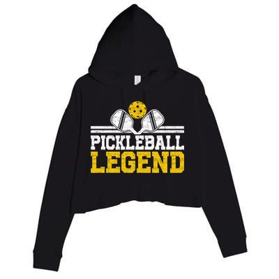 Pickleball Legend Funny Vintage Distressed Meaningful Gift Crop Fleece Hoodie