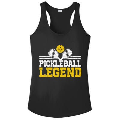 Pickleball Legend Funny Vintage Distressed Meaningful Gift Ladies PosiCharge Competitor Racerback Tank