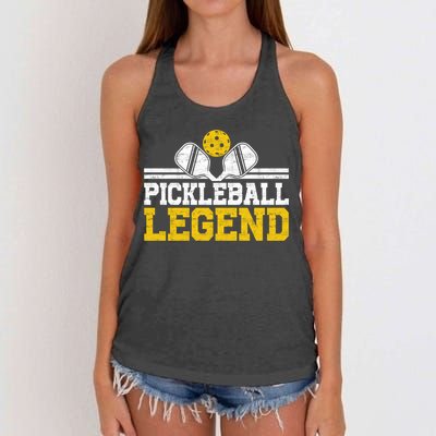 Pickleball Legend Funny Vintage Distressed Meaningful Gift Women's Knotted Racerback Tank