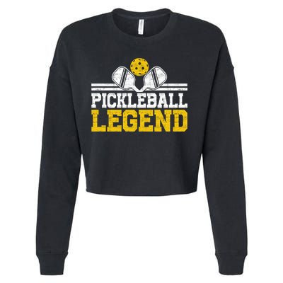 Pickleball Legend Funny Vintage Distressed Meaningful Gift Cropped Pullover Crew