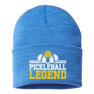 Pickleball Legend Funny Vintage Distressed Meaningful Gift Sustainable Knit Beanie