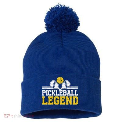 Pickleball Legend Funny Vintage Distressed Meaningful Gift Pom Pom 12in Knit Beanie