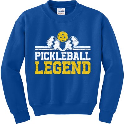 Pickleball Legend Funny Vintage Distressed Meaningful Gift Kids Sweatshirt