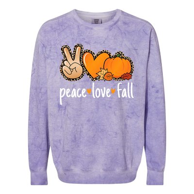 Peace Love Fall Pumpkin Autumn Thanksgiving Colorblast Crewneck Sweatshirt