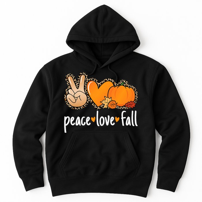 Peace Love Fall Pumpkin Autumn Thanksgiving Hoodie