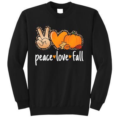 Peace Love Fall Pumpkin Autumn Thanksgiving Sweatshirt