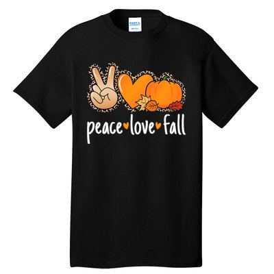 Peace Love Fall Pumpkin Autumn Thanksgiving Tall T-Shirt