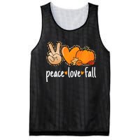 Peace Love Fall Pumpkin Autumn Thanksgiving Mesh Reversible Basketball Jersey Tank