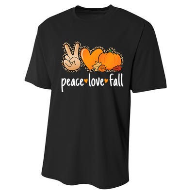 Peace Love Fall Pumpkin Autumn Thanksgiving Performance Sprint T-Shirt