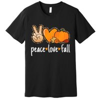 Peace Love Fall Pumpkin Autumn Thanksgiving Premium T-Shirt