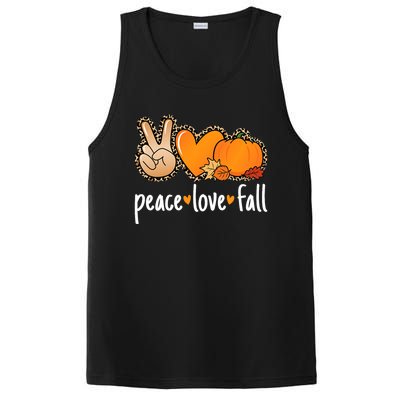 Peace Love Fall Pumpkin Autumn Thanksgiving PosiCharge Competitor Tank