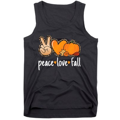 Peace Love Fall Pumpkin Autumn Thanksgiving Tank Top