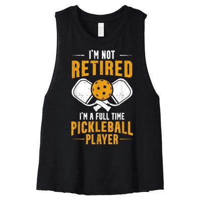 Pickleball Lover Funny I'm A Full Time Pickleball Player Women's Racerback Cropped Tank