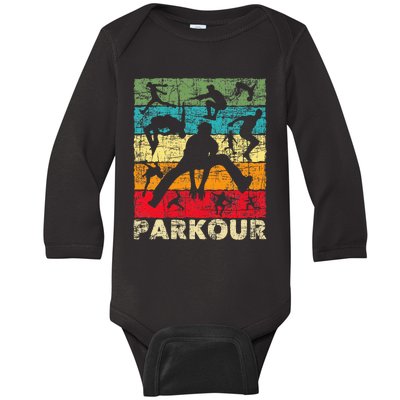 Parkour Lover Freerunner Freerunning Backflip Jumping Baby Long Sleeve Bodysuit