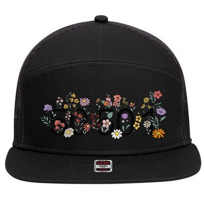 President Liberal Floral 50501 50Protest 50States 1Movement 7 Panel Mesh Trucker Snapback Hat