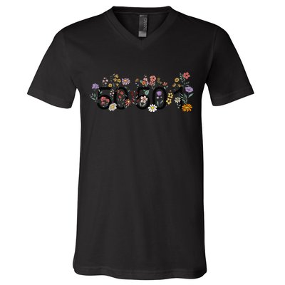 President Liberal Floral 50501 50Protest 50States 1Movement V-Neck T-Shirt