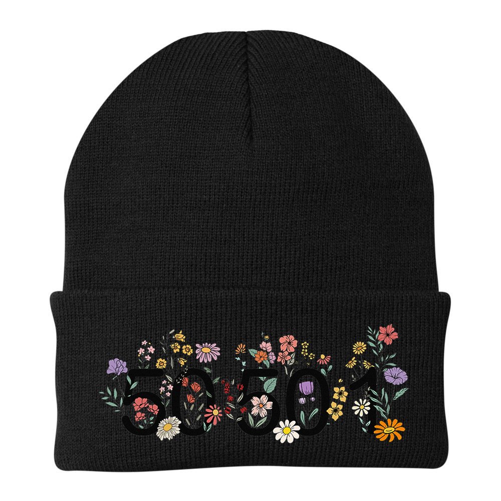 President Liberal Floral 50501 50Protest 50States 1Movement Beanie