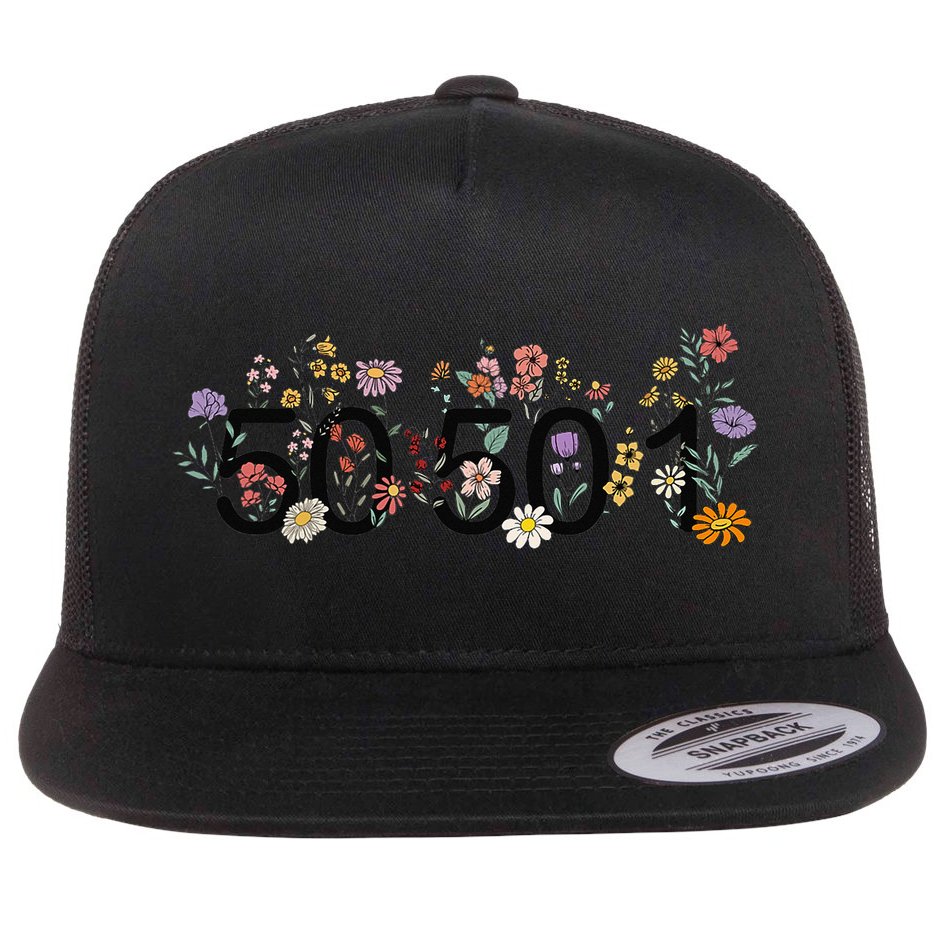 President Liberal Floral 50501 50Protest 50States 1Movement Flat Bill Trucker Hat