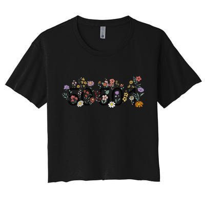 President Liberal Floral 50501 50Protest 50States 1Movement Women's Crop Top Tee
