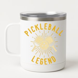 Pickleball Legend Funny Pickleball Gift 12 oz Stainless Steel Tumbler Cup