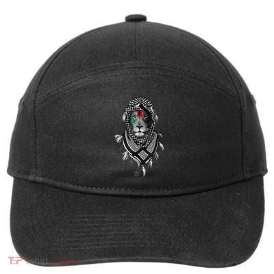 Palestinian Lion Free Palestine Free Gaza Palestine Flag 7-Panel Snapback Hat